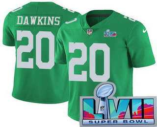 Mens Philadelphia Eagles #20 Brian Dawkins Limited Green Rush Super Bowl LVII Vapor Jersey